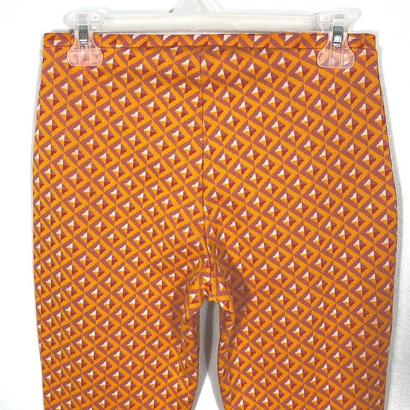 Zara Retro Mod Geometric Y2K style Orange Flare Pants size Medium - Picture 5 of 12